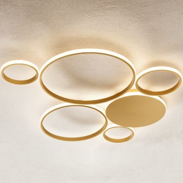 Ondaluce - Lámpara de techo LED regulable POIS LED/68W/230V dorada