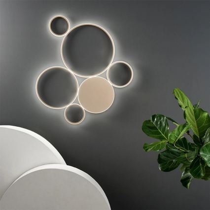 Ondaluce - Lámpara de techo LED regulable POIS LED/68W/230V dorada