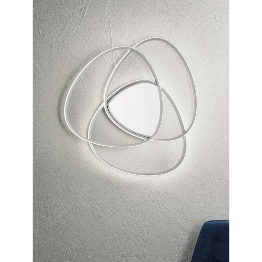 Ondaluce - Lámpara de techo LED regulable ROSE LED/60W/230V 50x54 cm acabado plateado