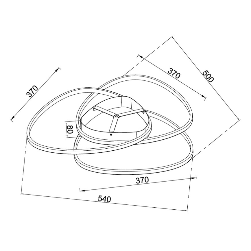 Ondaluce - Lámpara de techo LED regulable ROSE LED/60W/230V 50x54 cm acabado plateado