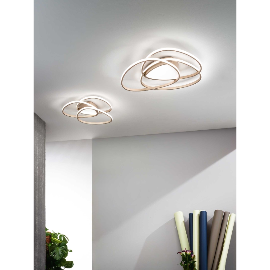 Ondaluce - Lámpara de techo LED regulable ROSE LED/80W/230V 71x76 cm dorada
