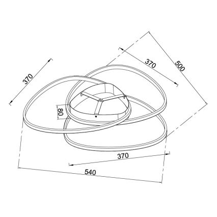 Ondaluce - Luminaria de techo LED regulable ROSE LED/60W/230V 50x54 cm dorada