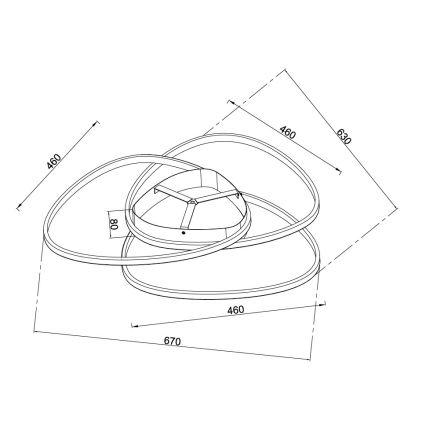 Ondaluce - Luminaria de techo LED regulable ROSE LED/70W/230V 63x67 cm dorada