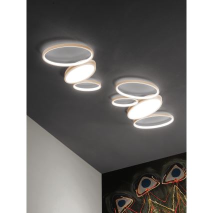 Ondaluce - Luminaria LED de techo regulable RICE LED/34W/230V 45x80 cm dorada