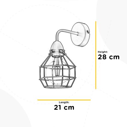 ONLI - Aplique ARAÑA 1xE27/15W/230V negro