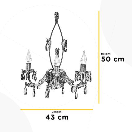 ONLI - Aplique TERESA 3xE14/6W/230V bronce