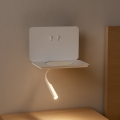 ONLI - Flexo LED con estante y carga inalámbrica Qi WIK LED/6,5W/230V + LED/3W blanco
