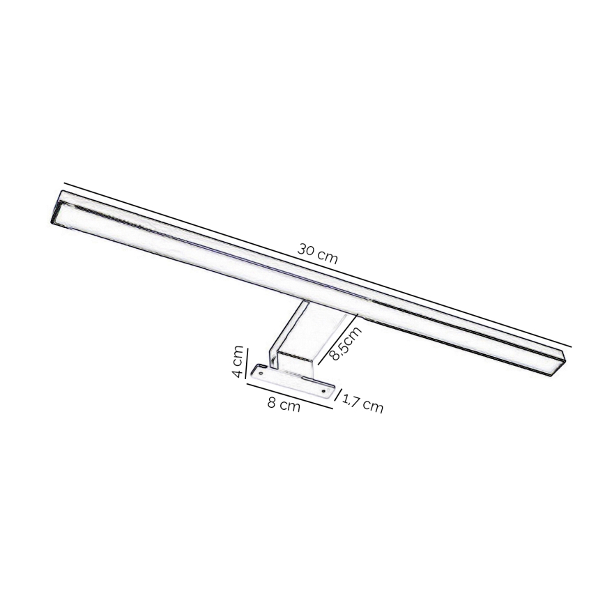ONLI - Iluminación LED para espejos de baño NEMO LED/4,5W/230V 4000K 30 cm IP44 cromo brillante