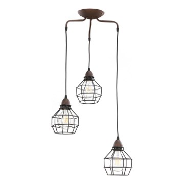 ONLI - Lámpara colgante ARAÑA 3xE27/15W/230V negro/marrón