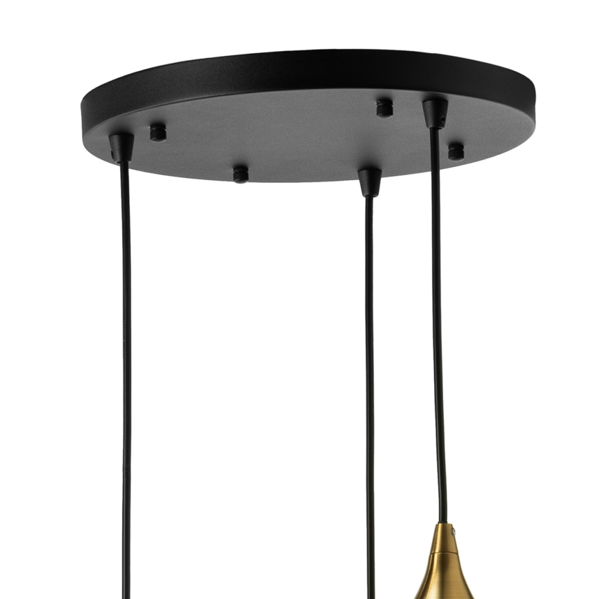 ONLI - Lámpara colgante con cable ELIDE 3xE27/15W/230V negro/cobre