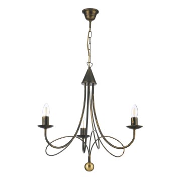 ONLI - Lámpara colgante con cadena MILVIA 3xE14/6W/230V acabado en bronce