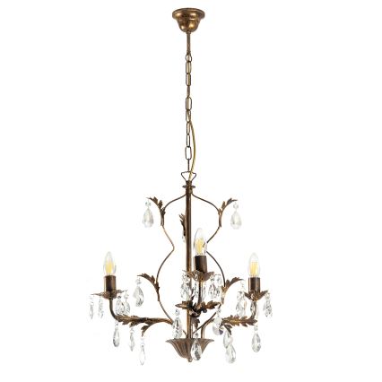 ONLI - Lámpara colgante con cadena TERESA 3xE14/6W/230V bronce