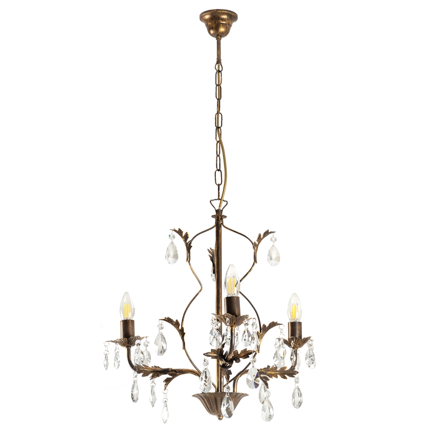 ONLI - Lámpara colgante con cadena TERESA 3xE14/6W/230V bronce