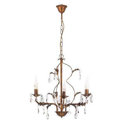 ONLI - Lámpara colgante con cadena TERESA 3xE14/6W/230V bronce