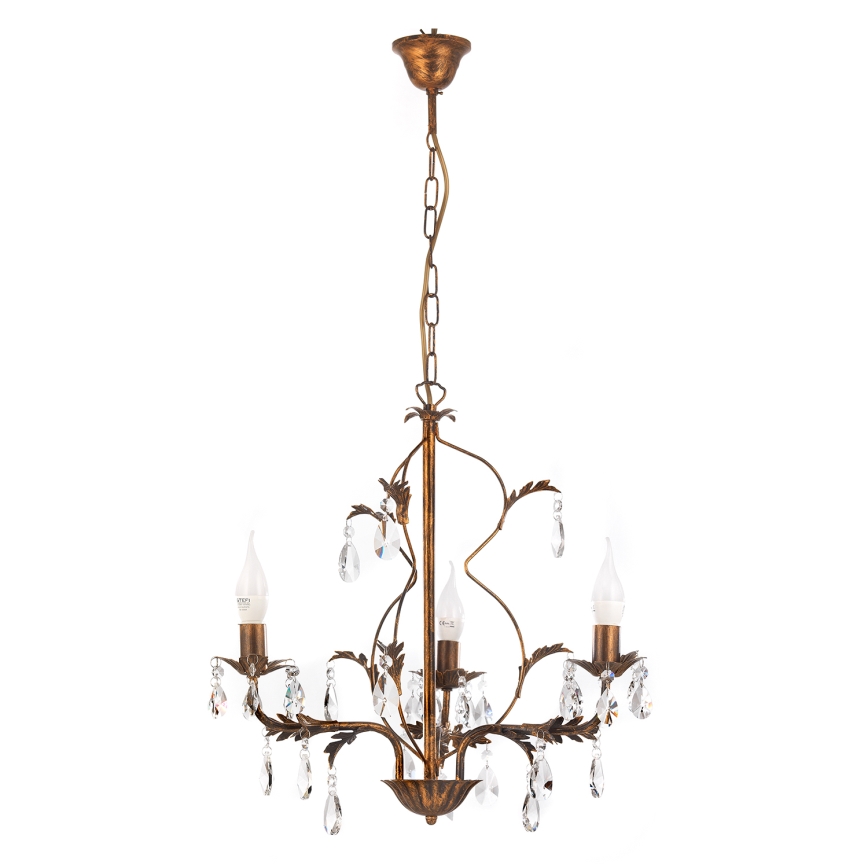ONLI - Lámpara colgante con cadena TERESA 3xE14/6W/230V bronce