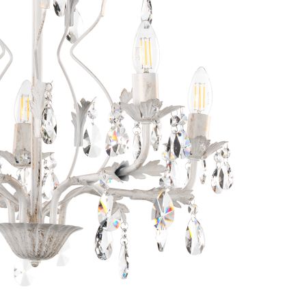 ONLI - Lámpara colgante con cadena TERESA 5xE14/6W/230V blanco