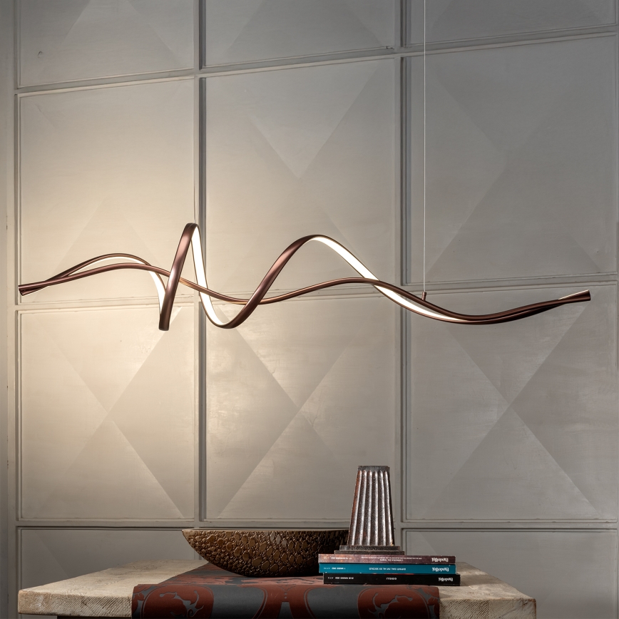 ONLI - Lámpara colgante de cable KELLY LED/28W/230V, acabado en cobre