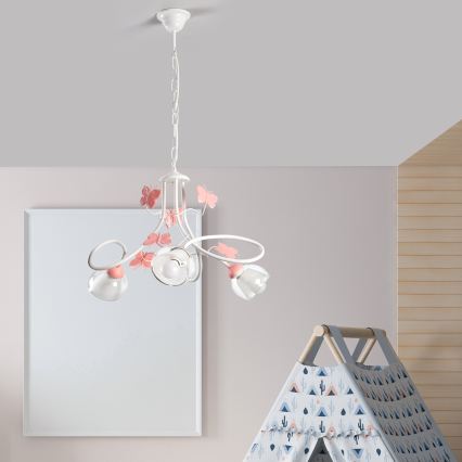 ONLI - Lámpara colgante infantil BUTTERFLY 3xE14/6W/230V