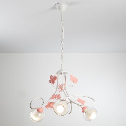 ONLI - Lámpara colgante infantil BUTTERFLY 3xE14/6W/230V