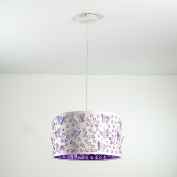 ONLI - Lámpara colgante infantil TITILLA 1xE27/22W/230V morada/blanco
