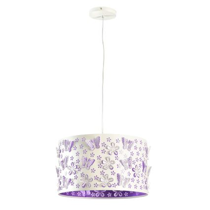 ONLI - Lámpara colgante infantil TITILLA 1xE27/22W/230V morada/blanco