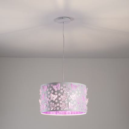 ONLI - Lámpara colgante infantil TITILLA 1xE27/22W/230V morada/blanco