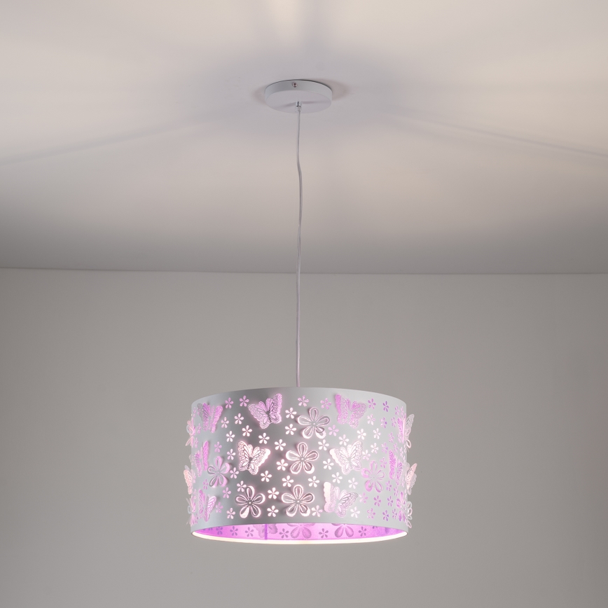 ONLI - Lámpara colgante infantil TITILLA 1xE27/22W/230V morada/blanco