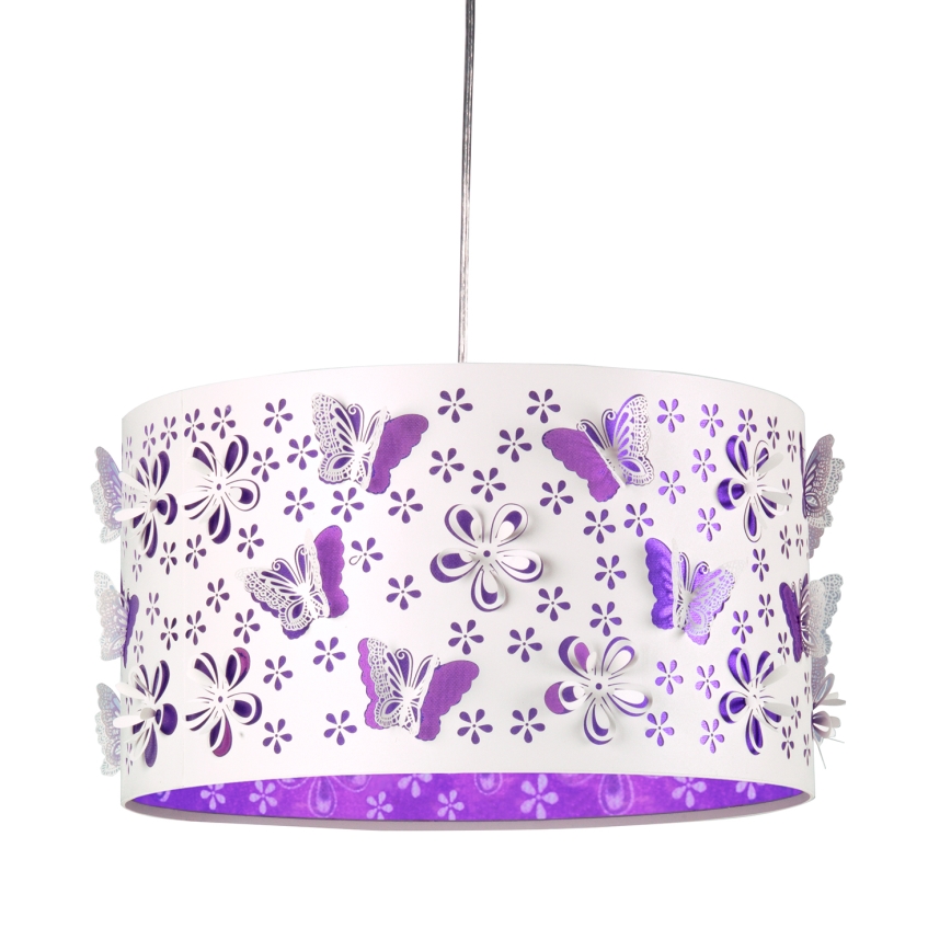 ONLI - Lámpara colgante infantil TITILLA 1xE27/22W/230V morada/blanco