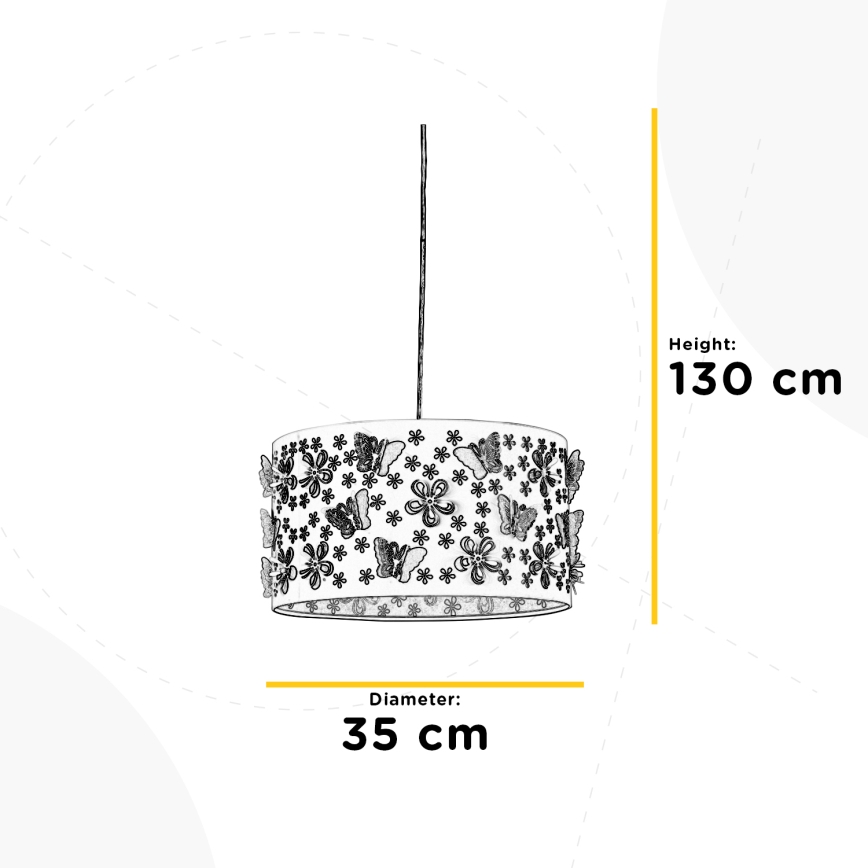 ONLI - Lámpara colgante infantil TITILLA 1xE27/22W/230V morada/blanco