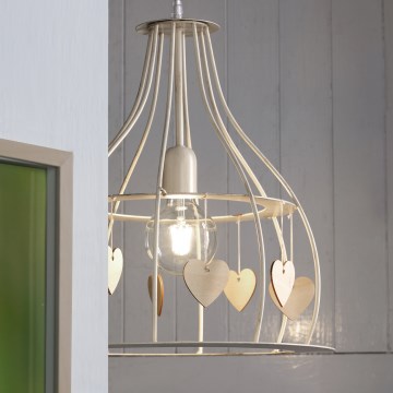 ONLI - Lámpara colgante LEONILDE 1xE27/15W/230V beige
