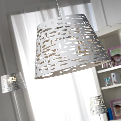 ONLI - Lámpara colgante RICKY 1xE27/15W/230V diá. 40 cm blanco