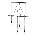 ONLI - Lámpara colgante WIRE 4xE27/15W/230V negro