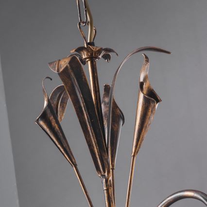 ONLI - Lámpara de araña con cadena LUCREZIA 5xE14/6W/230V bronce
