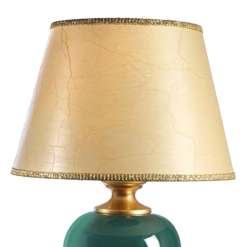 ONLI - Lámpara de mesa AMADEUS 1xE27/15W/230V 72 cm verde/dorado