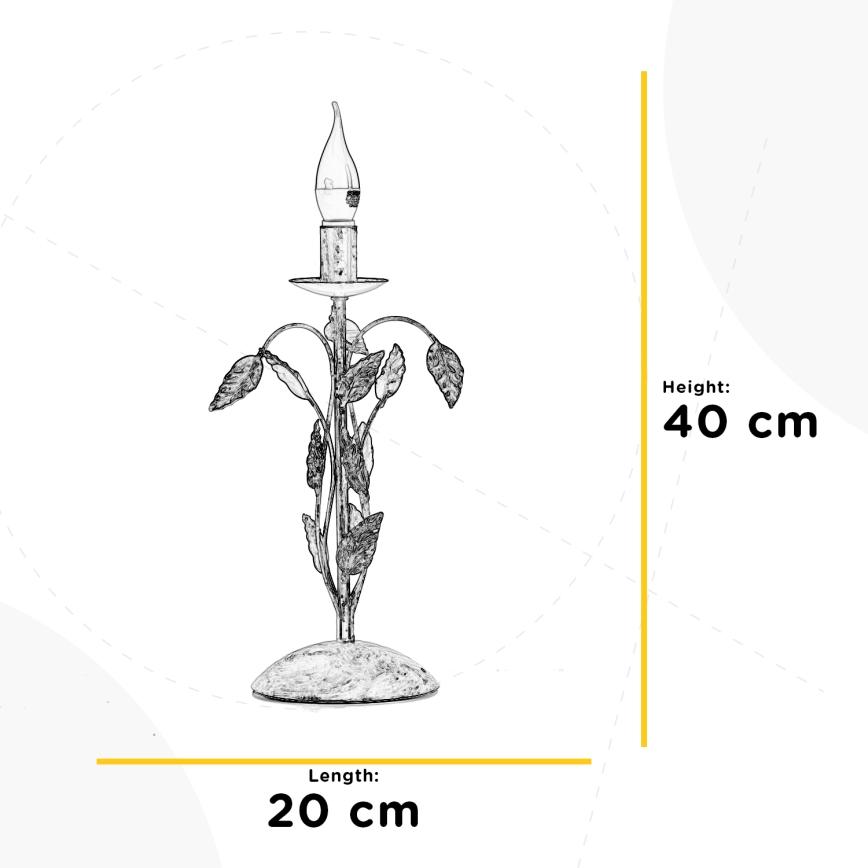 ONLI - Lámpara de mesa COLLANA 1xE14/6W/230V 40 cm blanco