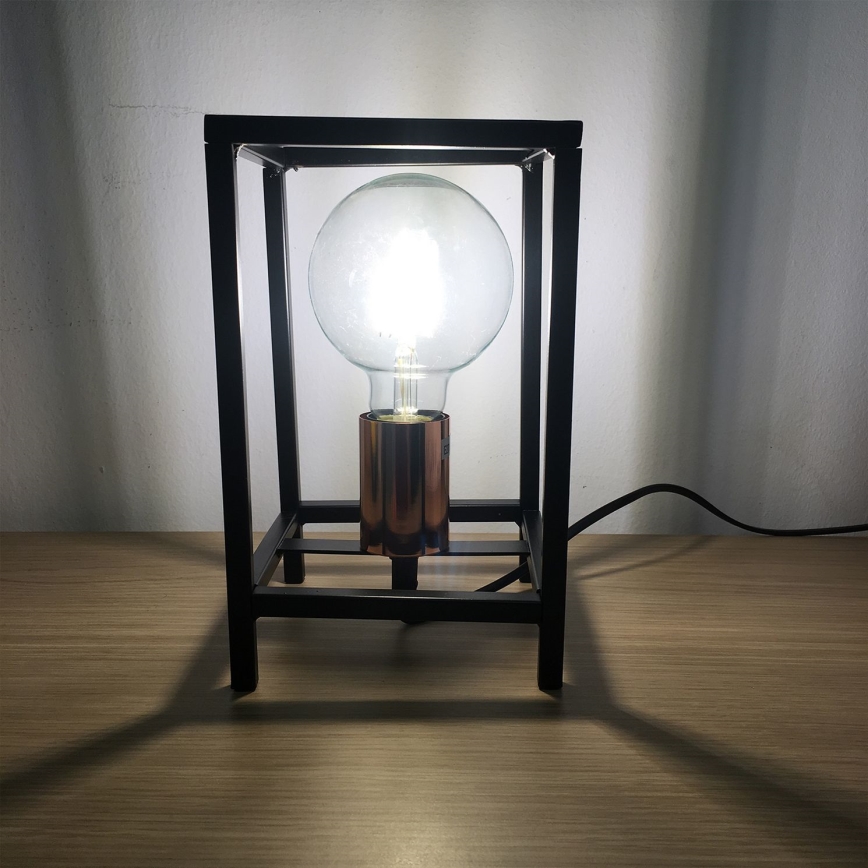 ONLI - Lámpara de mesa FLOKI 1xE27/15W/230V 20 cm negro/cobre
