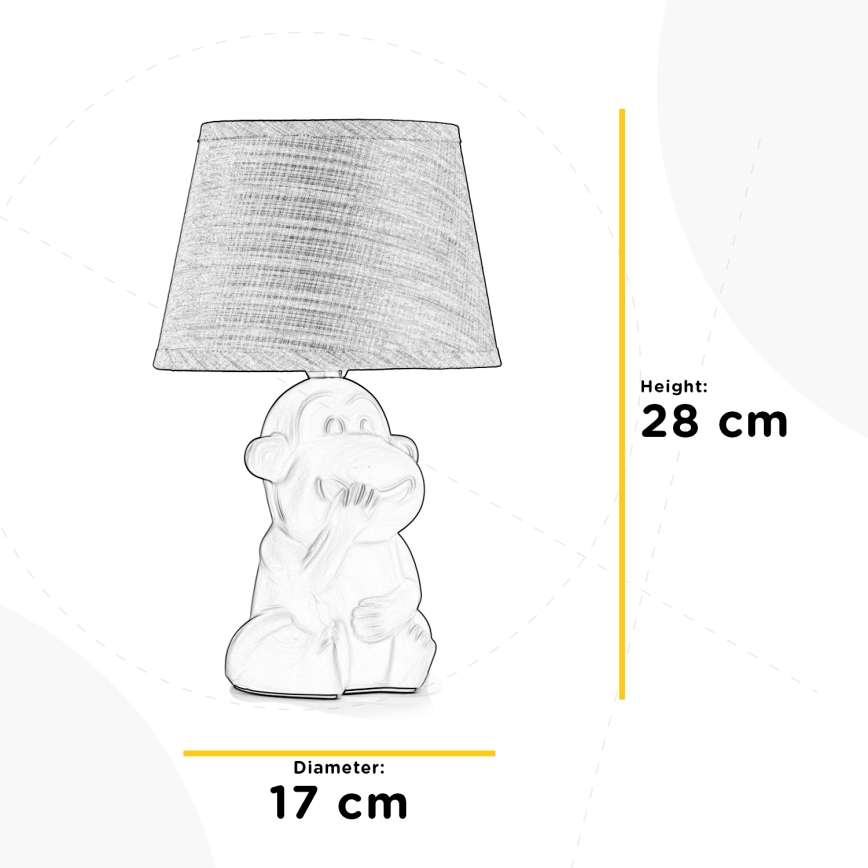 ONLI - Lámpara de mesa MONKEY 1xE14/6W/230V marrón
