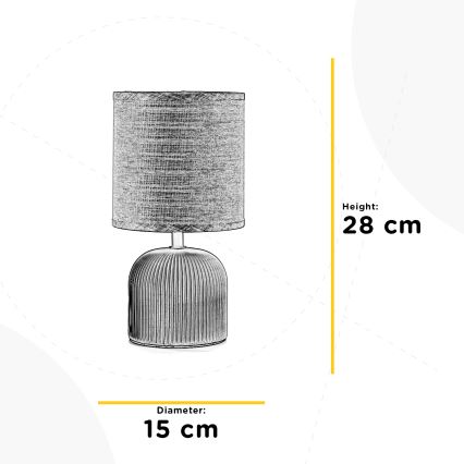 ONLI - Lámpara de mesa SHELLY 1xE27/22W/230V marrón 28 cm