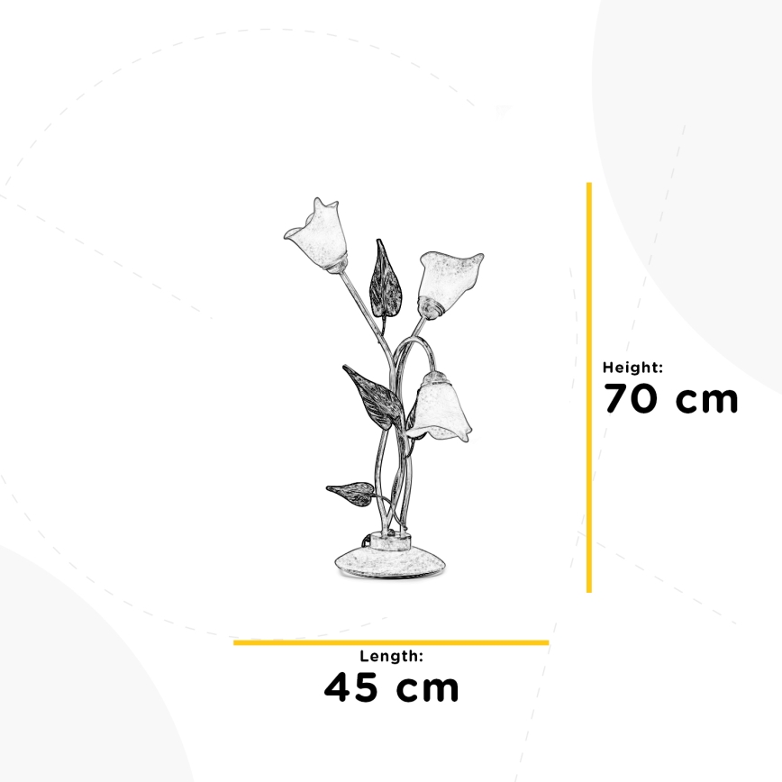 ONLI - Lámpara de mesa VANDA 3xE14/6W/230V 70 cm
