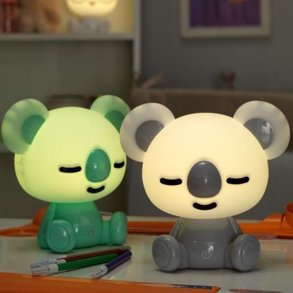 ONLI - Lámpara nocturna infantil LED regulable PUPPIES LED/3W/230V 20 cm koala/verde