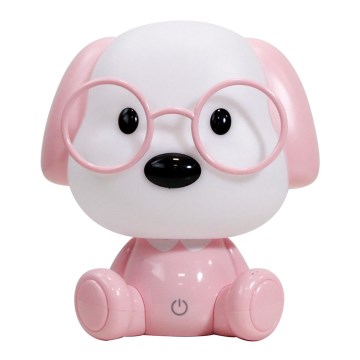 ONLI - Lámpara de noche infantil LED regulable PUPPIES LED/3W/230V 20 cm perro/rosa