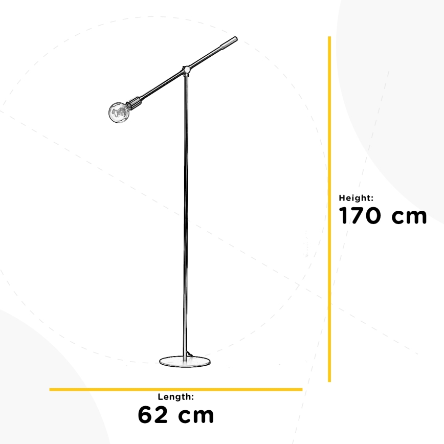 ONLI - Lámpara de pie ASTE 1xE27/15W/230V negro/dorado