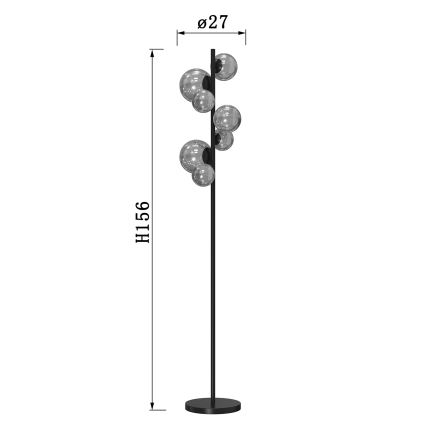 ONLI - Lámpara de pie PALOMA 7xG9/10W/230V negro/ahumado