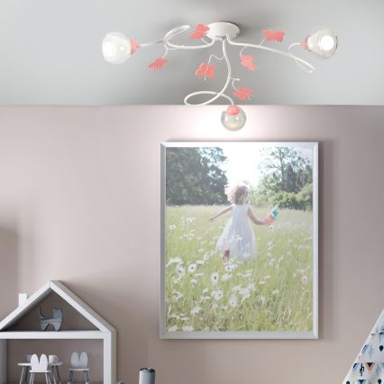 ONLI - Lámpara de techo infantil BUTTERFLY 3xE14/6W/230V