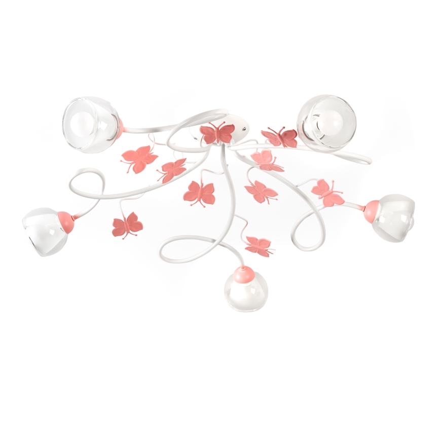 ONLI - Lámpara de techo infantil BUTTERFLY 5xE14/6W/230V