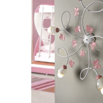 ONLI - Lámpara de techo infantil BUTTERFLY 5xE14/6W/230V