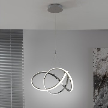 ONLI - Lámpara LED colgante LOOP LED/40W/230V 4000K cromo brillante