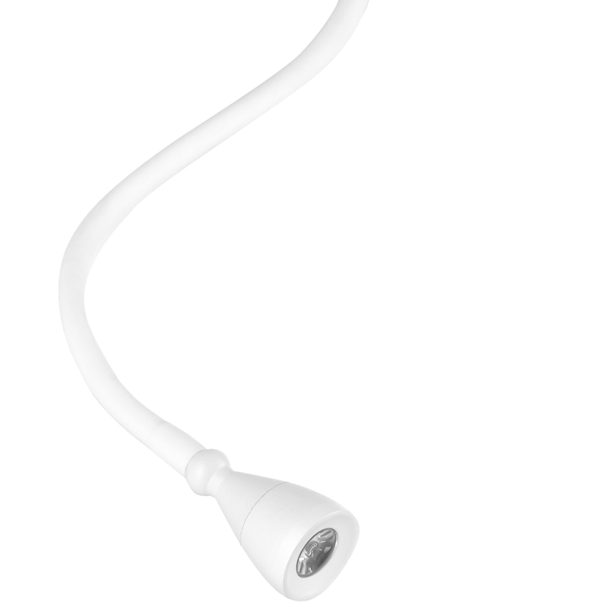 ONLI - Lámpara LED flexible pequeña con estante y carga USB PLAK LED/1W/230V blanco