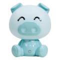 ONLI - Lámpara nocturna infantil LED regulable PUPPIES LED/3W/230V 19 cm cerdito/verde