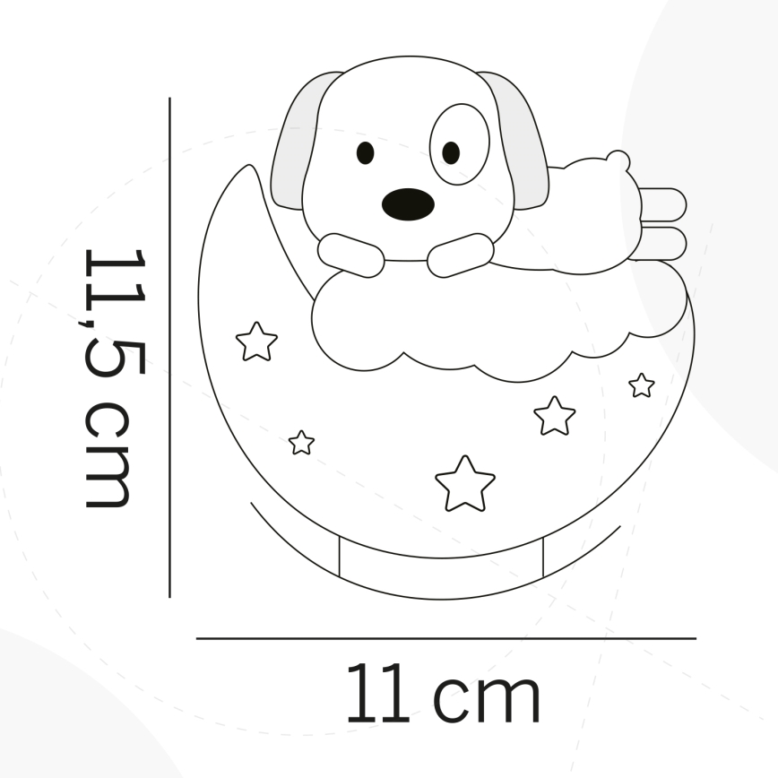 ONLI - LED Luz nocturna infantil recargable NUVOLINA LED/2,5W/5V 300 mAh perro/rosa